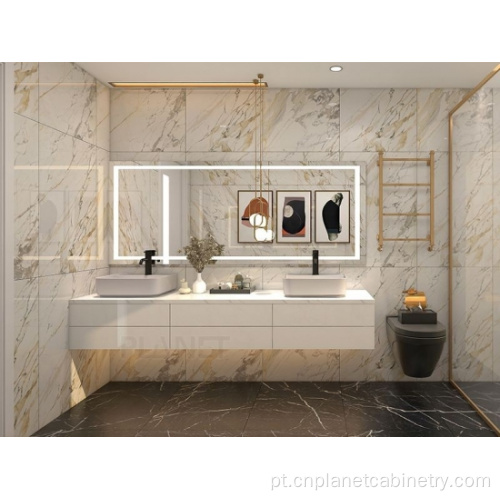 Gabinete de mobília de banheiro de pedra de mármore natural